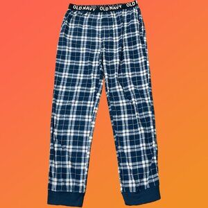 Old Navy Plaid Navy Blue Boy's XL PJ Pants